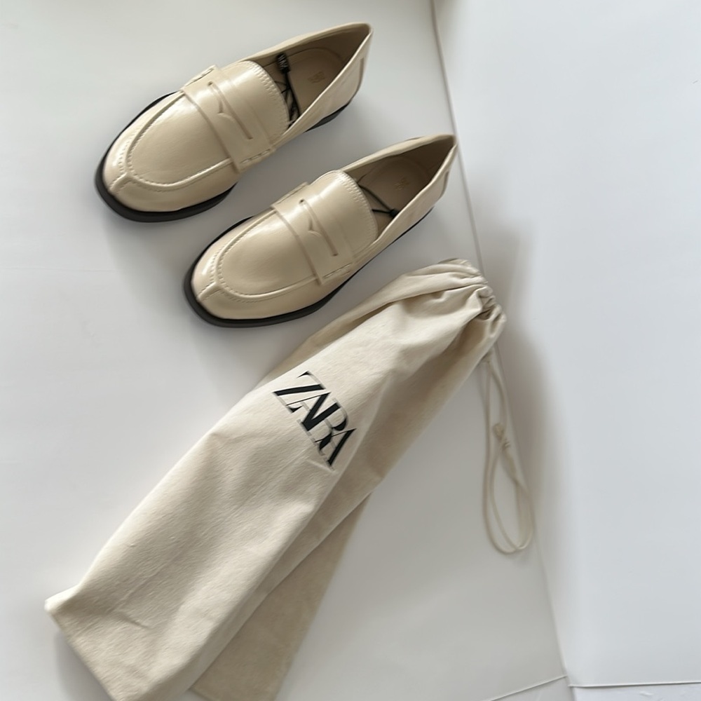 Zara Cream Women’s Loafers Size 8 - Picture 13 of 17